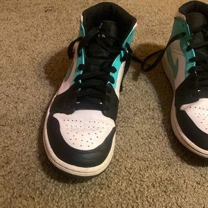 Jordan 1 high teal black and white